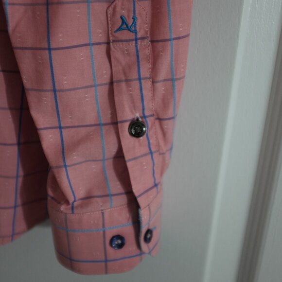 COPY - Au Noir salmon checks dress shirt size 6 or 2XL - Picture 4 of 11